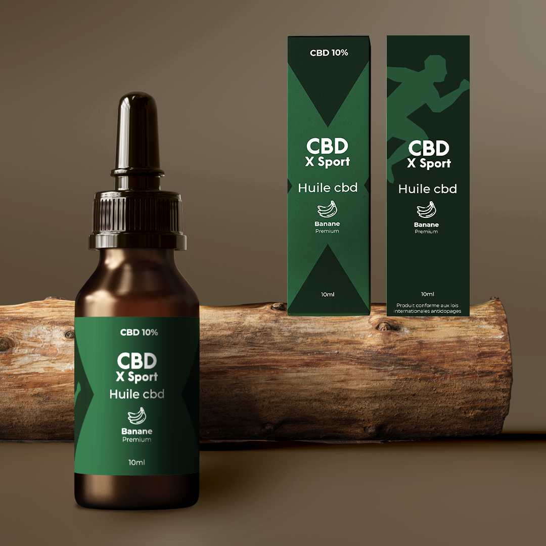 Huile de CBD Broad Spectrum 10% saveur Banane – Pour les sportifs