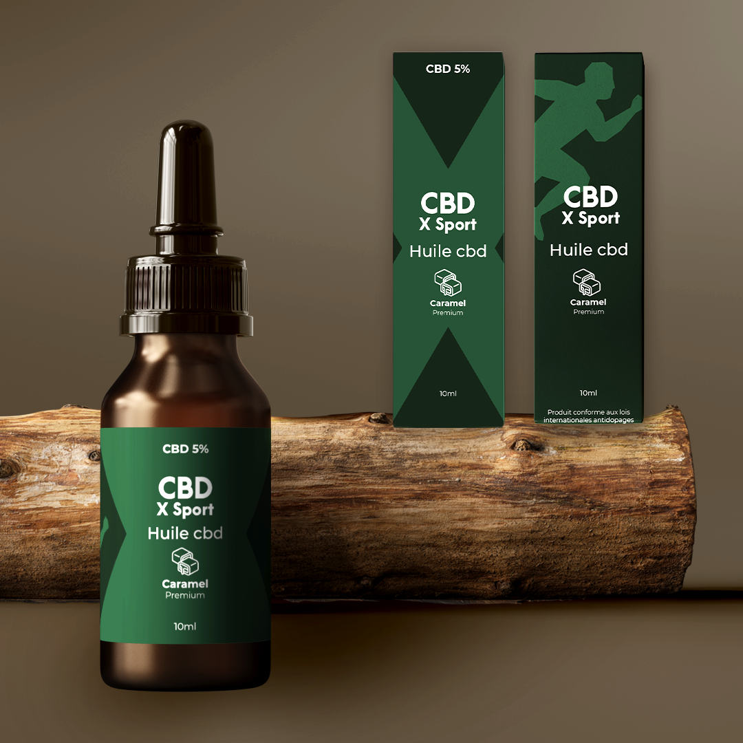 Huile de CBD Broad Spectrum 5% saveur Caramel – Pour les sportifs