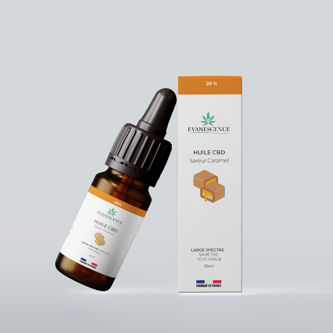 Huile de chanvre Broad Spectrum 20% saveur Caramel